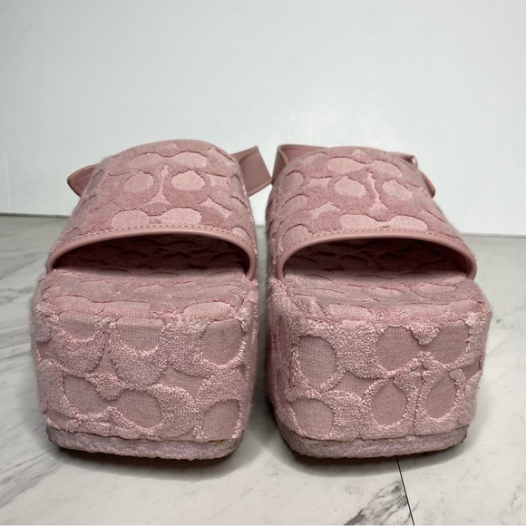 Coach Noelle Light Pink Signature Terry Platform Sandal 9B - Picture 10 of 16